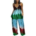 thumbnail image 1 of Zpanxa Women's Printed Sleeveless Jumpsuit Romper Wide Leg Pajamas with Pockets Comfortable Loose Fit Long Pants for Casual Lounge Wear and Home Relaxation Sky Blue L, 1 of 6