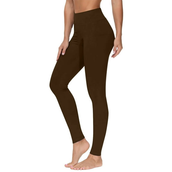 Zpanxa Women's Printed Yoga Leggings High Waisted Tummy Control 4-Way Stretch Workout Pants with Pockets for Casual Wear and Fitness Bronze M