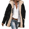 thumbnail image 1 of Zpanxa Women's Reversible Short Puffer Coat Hooded Winter Warm Jacket 100% Cotton Double Sided Zip Up Fashion Outerwear with Pockets Black 3XL, 1 of 6