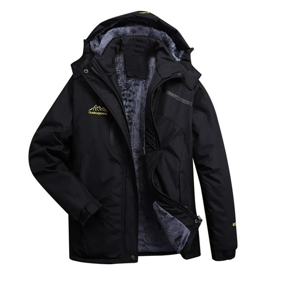 Zpanxa Women's Ski Jacket Thicken Winter Snow Coat Warm Fleece Mountain Waterproof Female Jacket Hooded Windbreaker Black M