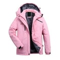 thumbnail image 1 of Zpanxa Women's Ski Jacket Thicken Winter Snow Coat Warm Fleece Mountain Waterproof Female Jacket Hooded Windbreaker Pink M, 1 of 3