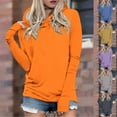 thumbnail image 1 of Zpanxa Women's Slim Fit Hoodie Long Sleeve Solid Color Basic Top Stretchy Casual Pullover Layering Essential Modern Tunic, 1 of 6