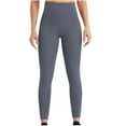 thumbnail image 1 of Zpanxa Women's Solid Color Athletic Leggings High Waisted 4-Way Stretch Yoga Running Pants with Pockets Versatile for Workout and All-Day Wear Dark Gray L, 1 of 7
