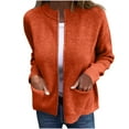 thumbnail image 1 of Zpanxa Women's Striped Knit Cardigan Long Sleeve Button Front Zipper Pocket Casual Jacket, 1 of 7