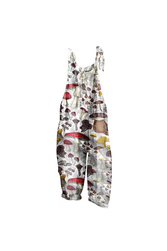Women's Summer Jumpsuit Sleeveless Backless Romper Printed Loose Fit Long Playsuit for Beach Vacation Comfortable Lightweight Boho Chic Resort Wear Brown XXL