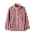 thumbnail image 1 of Zpanxa Women's Thick Fleece Jacket with Stand Collar Zip Up Long Sleeve Solid Color Warm Winter Casual Outerwear No Hood, 1 of 6