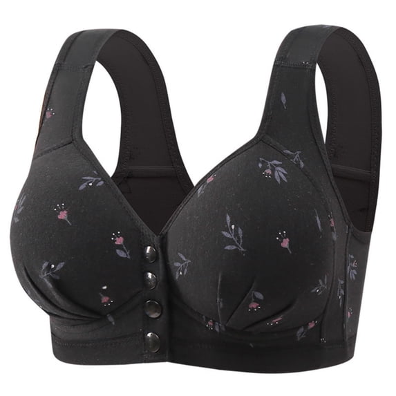 Zpanxa Women's Underwire Bra Plus Size Everyday Support Gathered Seamless Solid Color