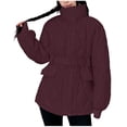 thumbnail image 1 of Zpanxa Women's Winter Jacket Hooded Fleece Lined Long Sleeve Thickened Plush Coat with Front Pockets Warm Casual Outerwear for Women Red XXL, 1 of 7