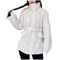 thumbnail image 1 of Zpanxa Women's Winter Jacket Hooded Fleece Lined Long Sleeve Thickened Plush Coat with Front Pockets Warm Casual Outerwear for Women White XXL, 1 of 6