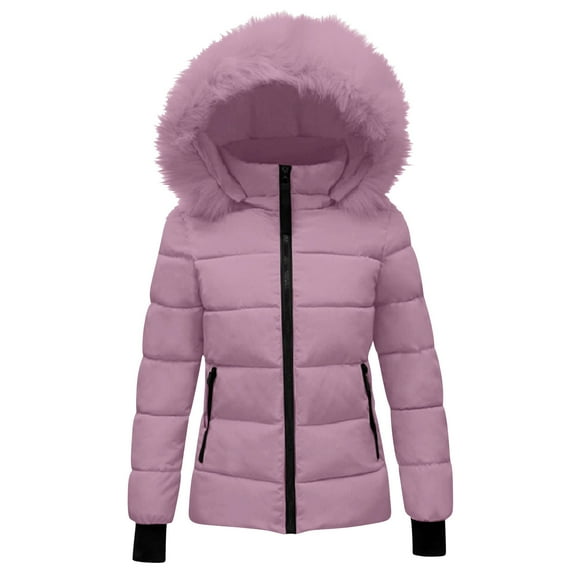 Zpanxa Women's Winter Parka with Hood Adjustable Waist Waterproof Long Coat Thermal Insulated Windproof Cold Weather Outerwear for Women Pink M