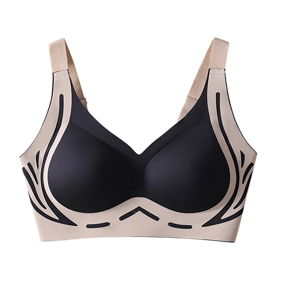 Zpanxa Women's Wirefree Bra, Seamless Fixed Cup with Contrast Padding, Soft Support Comfort Everyday Wear
