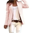 thumbnail image 1 of Zpanxa Womens Blazer Casual Long Sleeve Open Front Work Suit Plus Size Office Blazer Jackets with Pockets Solid Color Slim Jacket Blouse Pink L, 1 of 4
