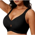 thumbnail image 1 of Zpanxa Womens Bras Solid Seamless Wireless Bra Wide Straps Wide Side Support Panels Front Keyhole Detail Plus Size Full Coverage Slip-On Everyday Wear, 1 of 6