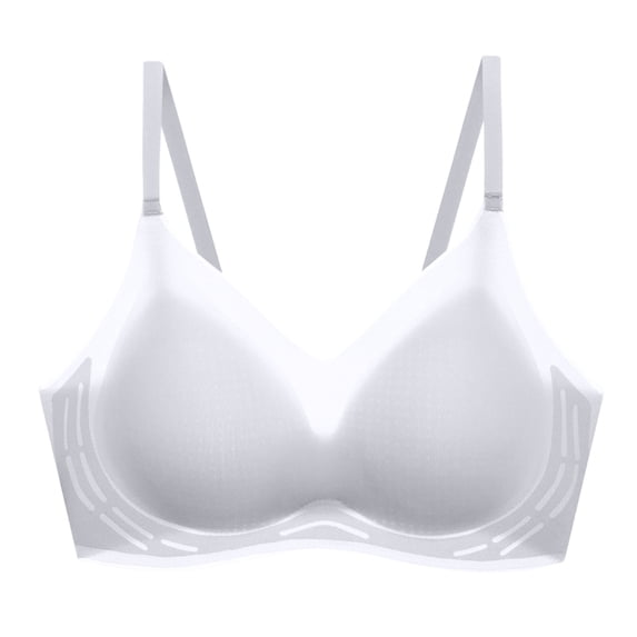 Zpanxa Womens Bras Wireless Seamless Push-up Padded Full Coverage with Adjustable Straps Breathable Everyday T-Shirt Bra White 36BC