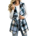 thumbnail image 1 of Zpanxa Womens Fall Sweaters Plaid Print Collared Cardigan Vest for Fall Layering XL, 1 of 6