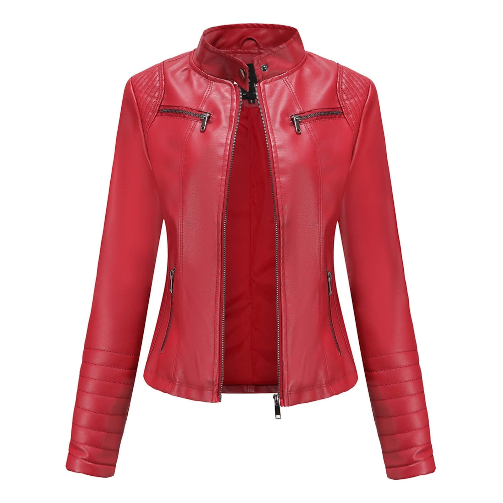 ジャケット SEFR Women Jackets LIVA ASTRA RED Zpanxa-Womens-Leather-Jacket-