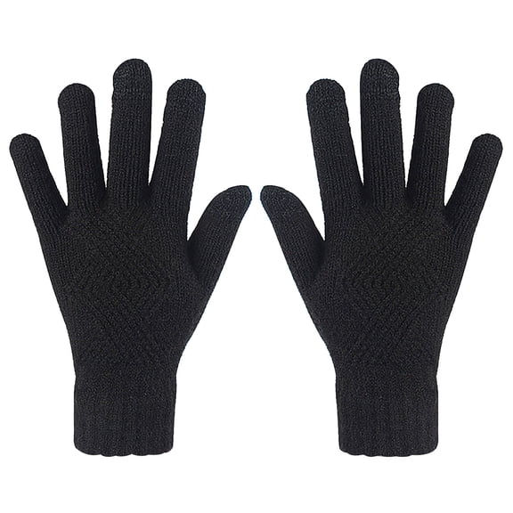 Zpanxa Womens Mens Winter Gloves Wool Knitted Touch Screen Gloves Winter Warm Gloves Cold Weather Thermal Snow Gloves