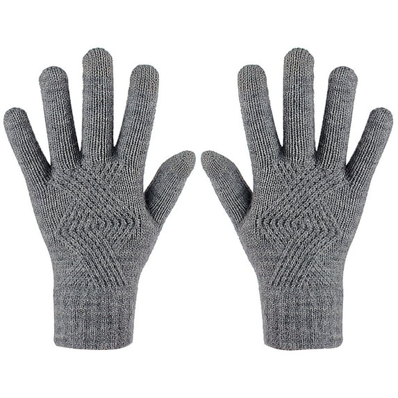Zpanxa Womens Mens Winter Gloves Wool Knitted Touch Screen Gloves Winter Warm Gloves Cold Weather Thermal Snow Gloves
