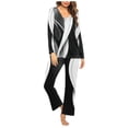 thumbnail image 1 of Zpanxa Womens Pajama Sets 2 Piece Casual Lounge Sets Solid Color Long Sleeve Top Pants Pajama Set Print Pj Sets Sleepwear Black C S, 1 of 5