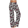 thumbnail image 1 of Zpanxa Womens Print High Waisted Flare Pants Comfy Casual Pajama Drawstring Lounge Wide Leg Pants Relaxed Fit Straight Leg Pant Pink L, 1 of 4