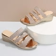 thumbnail image 1 of Zpanxa Womens Sandals Summer Ladies Lightweight Slippers Sandals Casual Wedge Heels Women's Shoes Wedge Sandals for Women Gold 38, 1 of 7