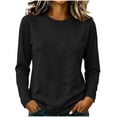 thumbnail image 1 of Zpanxa Womens Soft Cotton Crewneck Long Sleeve T Shirt Solid Color Casual Basic Pullover Tee Lightweight for Daily Outfits, 1 of 7