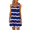 thumbnail image 1 of Zpanxa Womens Summer Dresses Fashion Casual Print Round-Neck Sleeveless Loose Knee-Length Dress, 1 of 5
