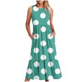 thumbnail image 1 of Zpanxa Womens Summer Dresses Fashion Round Neck Sleeveless Maxi Dresses Loose Long Print Dress with Pockets, 1 of 4