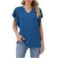 Zpanxa Womens Summer Tops Ladies' Casual Color Blocked Round Neck Short Sleeve T-Shirt Top
