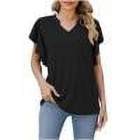 Zpanxa Womens Summer Tops Ladies' Casual Color Blocked Round Neck Short Sleeve T-Shirt Top