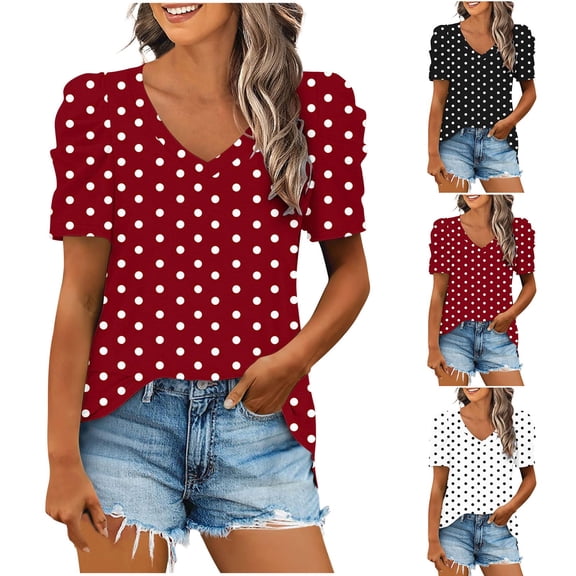 Zpanxa Womens Summer Tops, Women's Printed T-Shirt Round Neck Short Sleeve Casual Top Fashion Loose Fit Blouse for Summer Comfortable Daily Wear