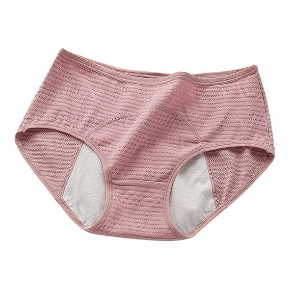 Zpanxa Womens Underwear, Period Underwear for Women, Panties for Women, Sexy Fashionable Classic High Waisted Breathable and Seductive Solid Color Underwear Pink XXL