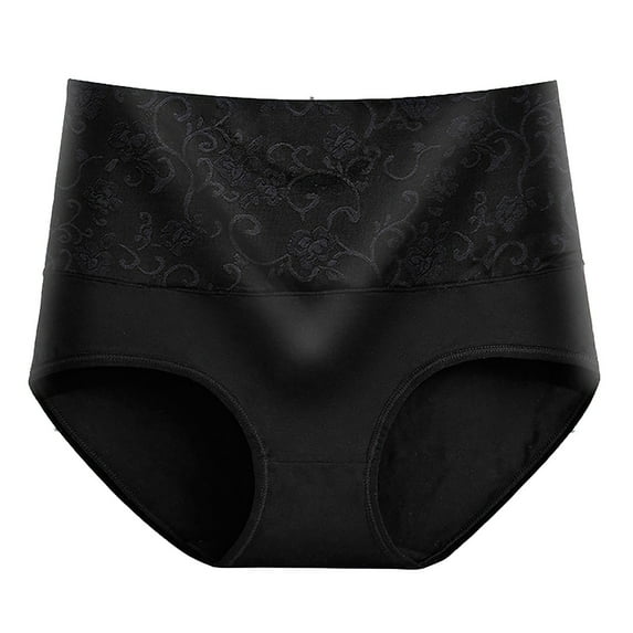 Zpanxa Womens Underwear, Period Underwear for Women, Panties for Women, 1 Briefs Comfortable Cotton High Waist Underwear Women Panties Black L