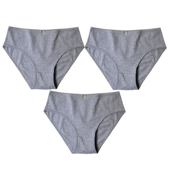 Zpanxa Womens Underwear, Underwear for Women, 3PC Women Everyday Solid Color Ventilate High Waist Elastic Underwear Panties Gray XL