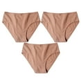 thumbnail image 1 of Zpanxa Womens Underwear, Sexy Underwear for Women, 3PC Women Everyday Solid Color Ventilate High Waist Elastic Underwear Panties Khaki L, 1 of 7