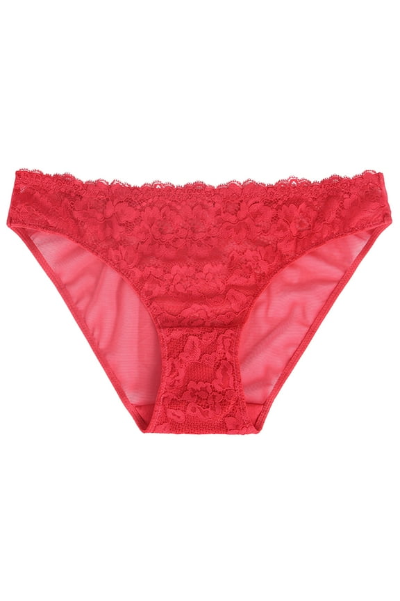Womens Underwear, Underwear for Women, Seamless Bikini Underwear Comfortable Temperament Fashion Plus Size Lace Patchwork Panties Red XL