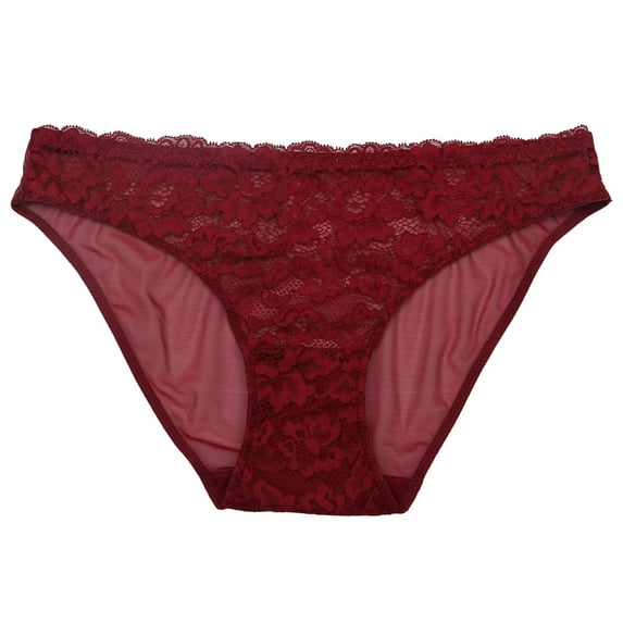 Zpanxa Womens Underwear, Underwear for Women, Seamless Bikini Underwear Comfortable Temperament Fashion Plus Size Lace Patchwork Panties Wine M