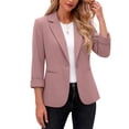 thumbnail image 1 of Zpanxa Womens Winter Jackets Three Quarter Sleeve Button Front Flared Jacket Solid Color Casual Lightweight Versatile with Pockets, 1 of 6