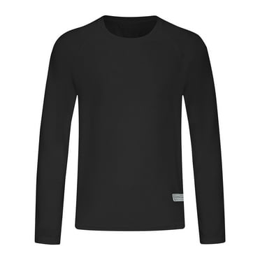 Zpanxa Workout Shirts for Men Athletic Running Gym Quick Dry Long Sleeve T-Shirts Solid Color Lightweight Breathable Moisture Wicking Tees Black XXL