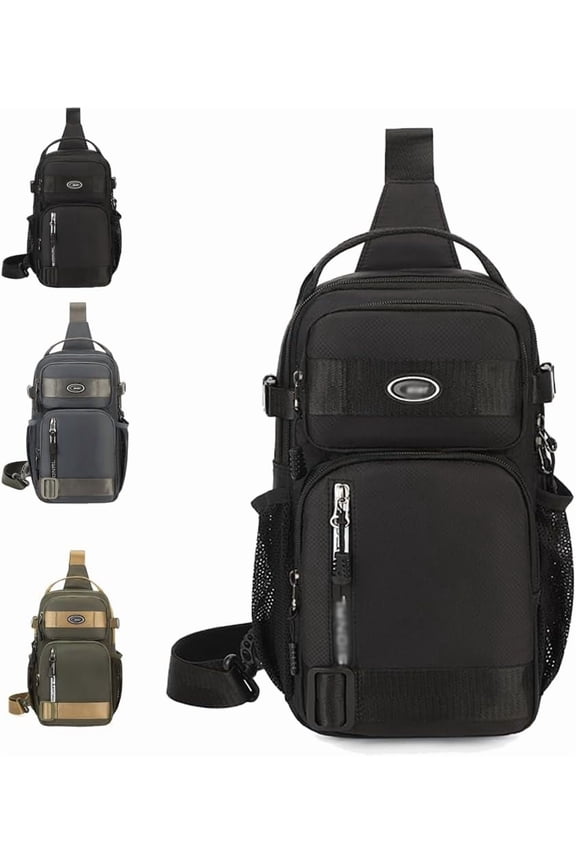 Zpapuff Men's Large Capacity Waterproof Crossbody Chest Bag | Outdoor Multifunctional, Crossbody Travel Hiking Chest Bag Daypack