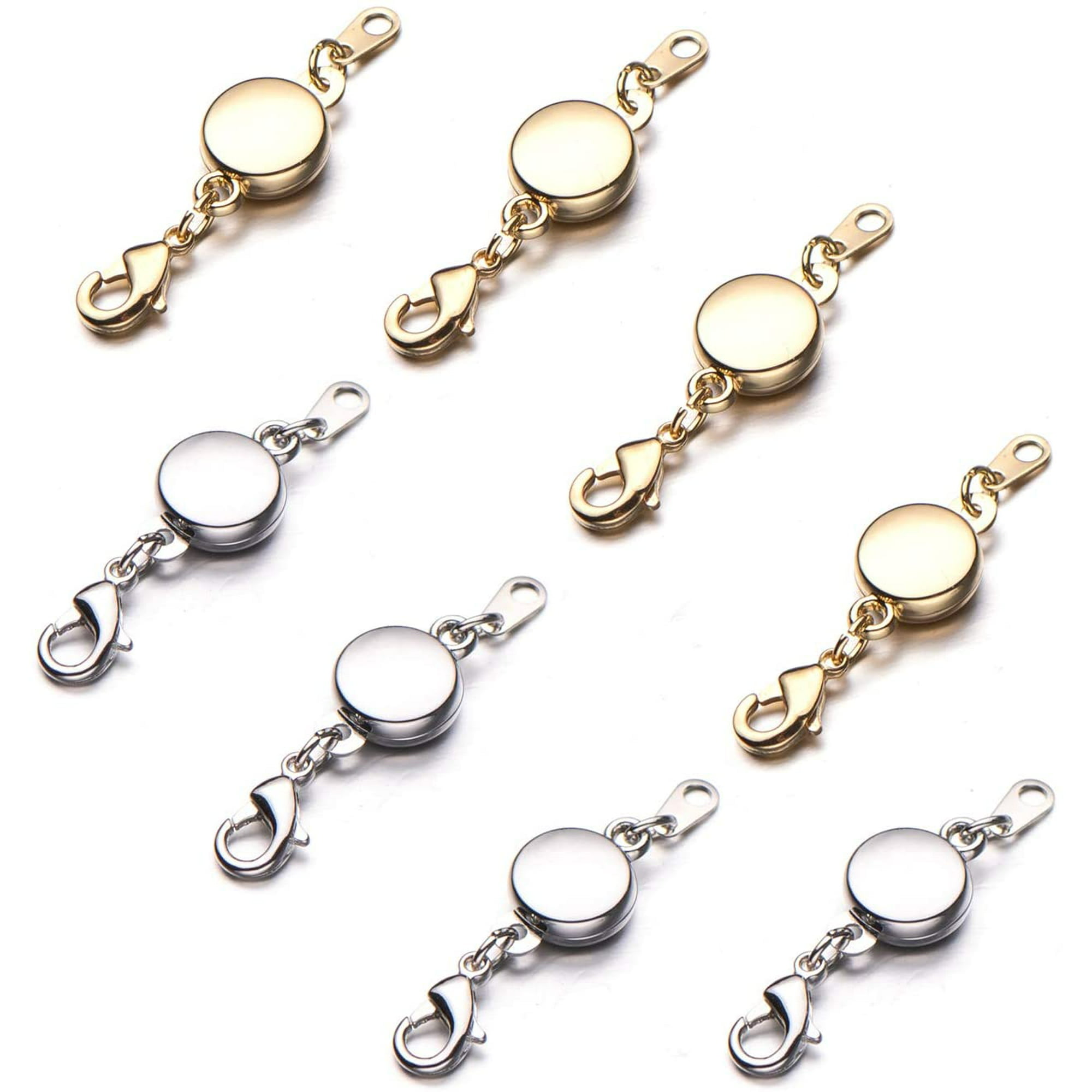 Zpsolution Locking Magnetic Clasps for Jewelry Necklaces Bracelets - Light  and Small Keep The Clasp in Back 