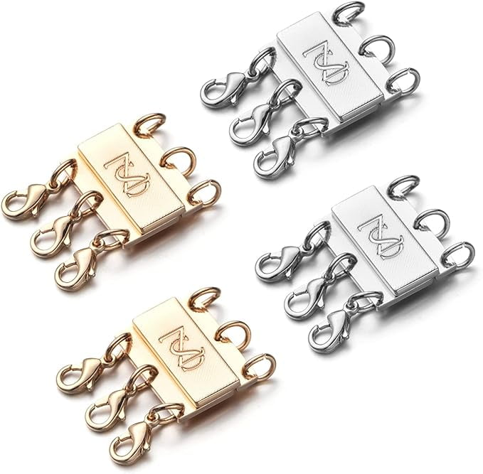 Zpsolution Locking Triple Necklace Layering Clasp, Separator