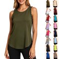 thumbnail image 1 of Zpzdpjkx Fashion Ruffle Sleeveless Tank Tops for Women Casual Solid-Color Round-Neck Pleated Athletic Workout Tee Blouse, 1 of 7