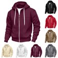 thumbnail image 1 of Zpzdpjkx Hooded Zip Jacket Classic Solid Color Drawstring Wind Resistant Daily Versatile Casual Hoodies for Men, 1 of 5