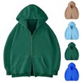 thumbnail image 1 of Zpzdpjkx Hooded Zip Jacket Oversized Loose Double Full Zip Hoodie Solid Color Soft Casual Hooded Sweatshirt for Mens, 1 of 6