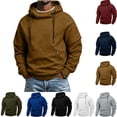 thumbnail image 1 of Zpzdpjkx Hoodies for Men Funnel Neck Raglan Sleeve Hoodie Zipper Pocket Soft Comfy Daily Hooded Sweatshirt for Mens, 1 of 7