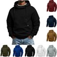 thumbnail image 1 of Zpzdpjkx Hoodies for Men Funnel Neck Raglan Sleeve Hoodie Zipper Pocket Soft Comfy Daily Hooded Sweatshirt for Mens, 1 of 7