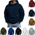 thumbnail image 1 of Zpzdpjkx Hoodies for Men Funnel Neck Raglan Sleeve Hoodie Zipper Pocket Soft Comfy Daily Hooded Sweatshirt for Mens, 1 of 7
