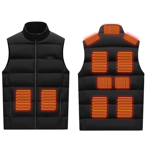 Zpzdpjkx Men's Dual-Control 11-Zones USB Heated Vest, Full Zip Padded ...