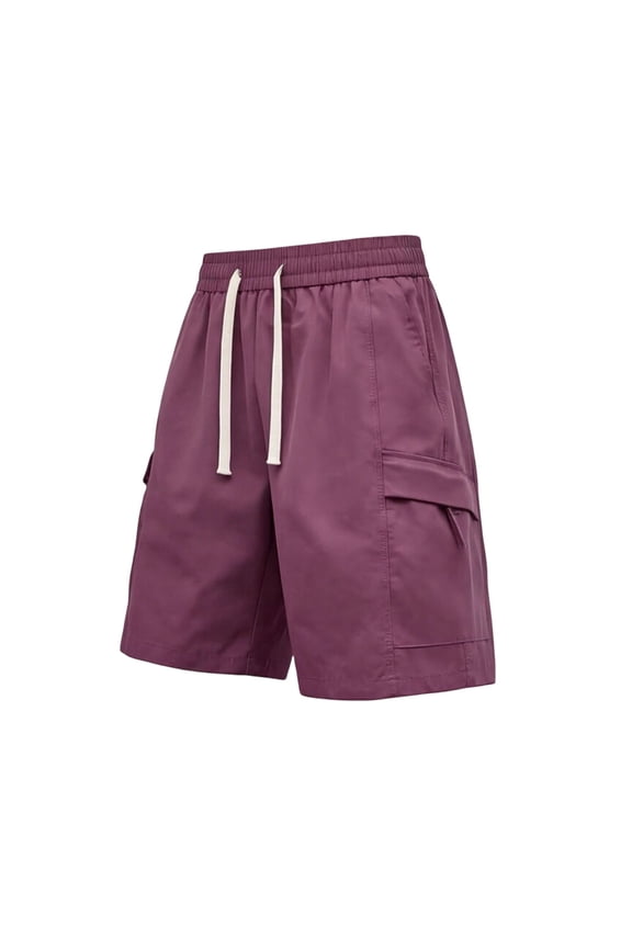 Mens Casual Cargo Shorts Comfortable Thin Woven Material Elastic Drawstring Bermudas Shorts Lightweight Multi Pockets for Fishing Sightseeing Outdoor Everyday Wear Shorts for Men